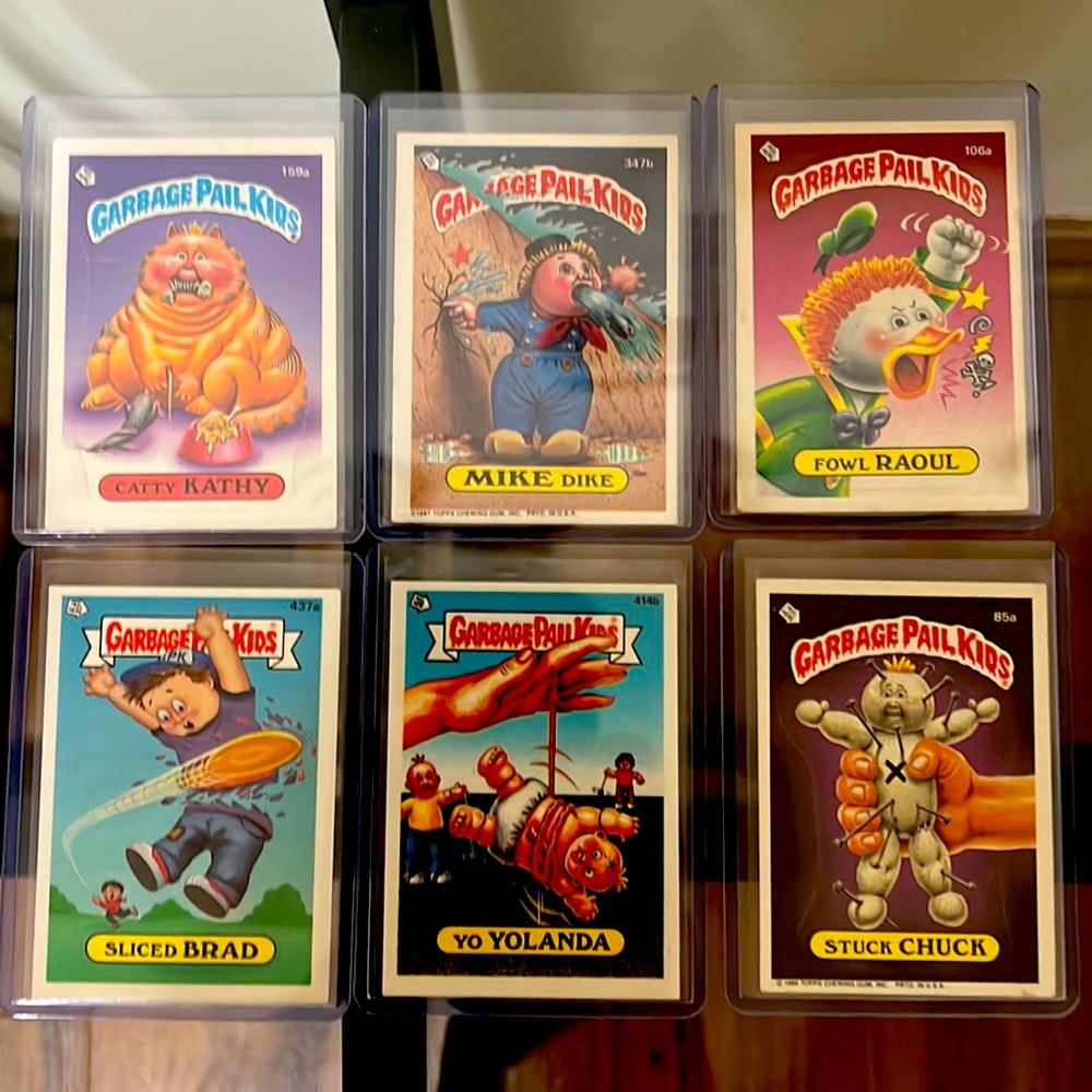 Vintage 80’s Garbage Pail Kids trading cards 6 card lot.